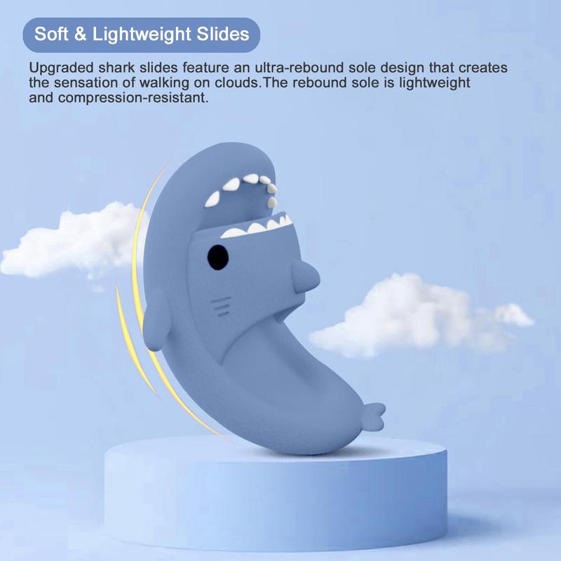 Cloud-Like Shark Slides - Cushioned Open-Toe Sandals with Novelty Pillow Design, Soft Plush Upper, Anti-Slip Sole for Men's Comfortable Walking Experience