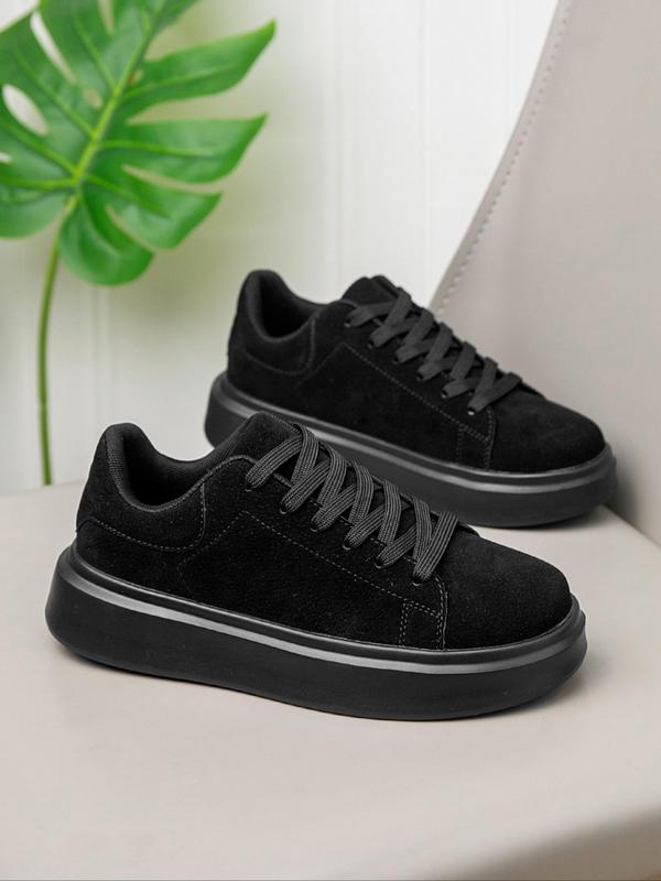 Women's Fashionable Lace Up Low Top Sneakers, Casual Comfortable Breathable Sports Shoes, Female All-match Round Toe Skate Shoes for Daily Wear