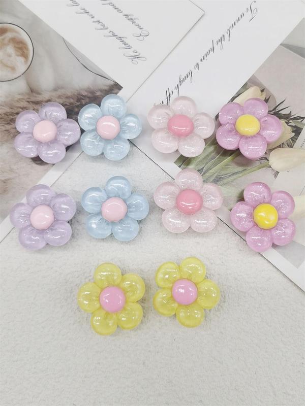 Summer Lovely Shiny Transparent Flower Shoe Charms, Girl Cute Cartoon Shoe Decoration for Clogs, Comfort Footwear Diy Decoration Accessories