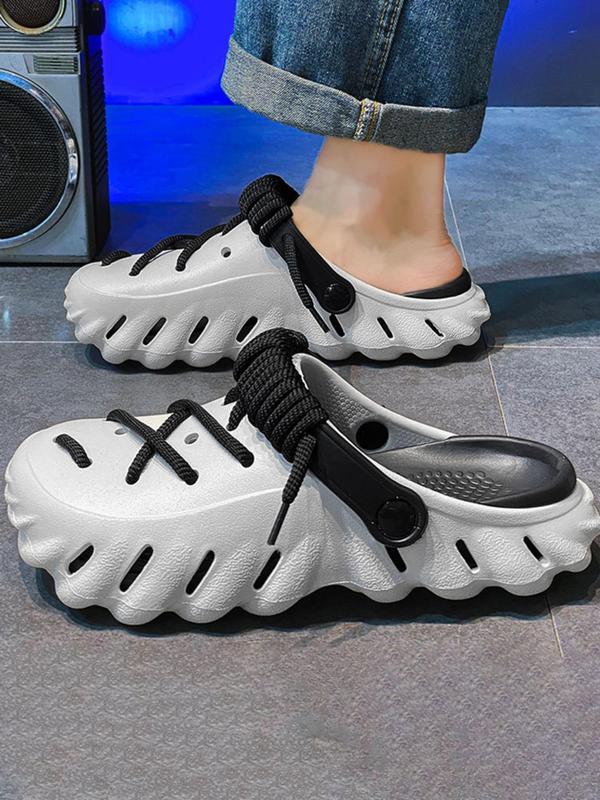 Men's Cute Hollow Out Design Clogs, Casual Comfortable Breathable Non-slip Clogs, Fashionable Shoes for Summer Beach Vacation