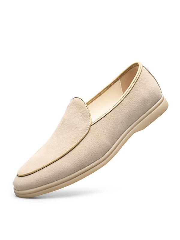 Men's Business Solid Color Slip-on Shoes, 2024 New Style Casual Comfortable Round Toe Flat Shoes for Men, Breathable Soft Sole Loafers for Daily Outdoor Wear