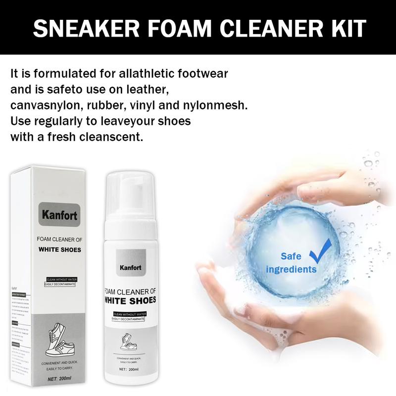 Professional White Shoes Cleaner Foam - Effortless Cleaning For Spotless Sneakers - Gentle On All Shoe Materials - For Tennis Shoes, Running Shoes, Casual Sneakers, High-Top Shoes, Low-Top Shoes - Long-Lasting Freshness And Easy Application white shoe