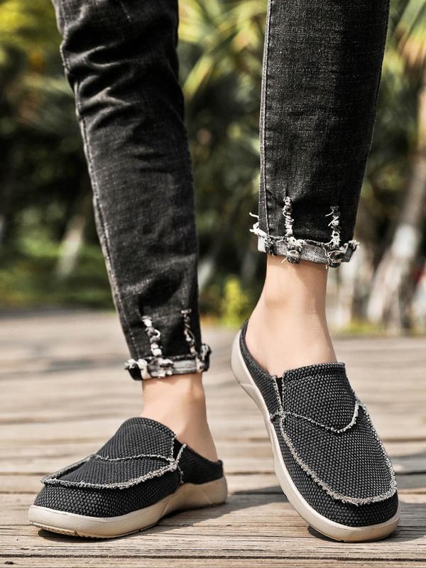 Men's Casual Solid Color Slip-on Mules, Lightweight Breathable Comfortable Non-slip Flat Shoes, Fashionable Shoes for Daily Wear