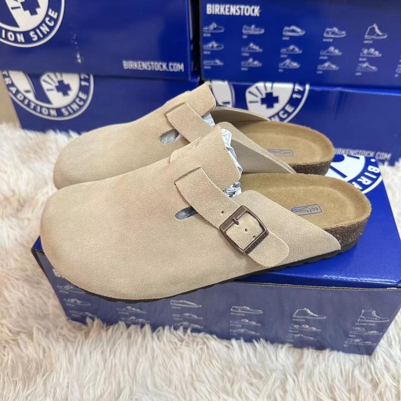 birkenstocks Women's Fur LinedSuede Clogs Fuzzy Cork FootbedMules Slip On Winter Potato ShoesWalking Shoes