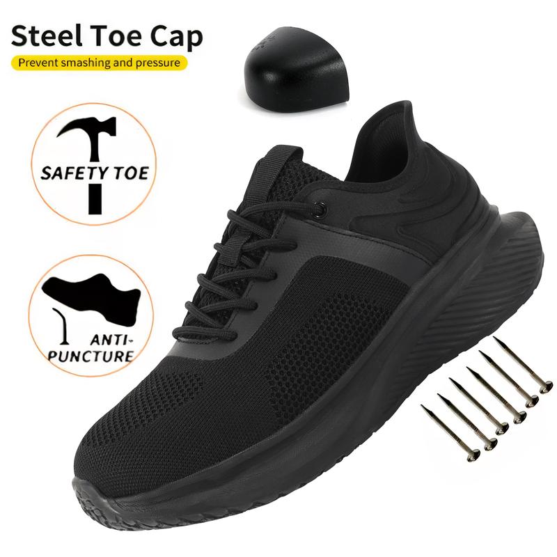 Autumn Fashion Men's Steel Toe Sneakers All Terrain Safety Sneakers - Lightweight, Breathable, Suitable for Hard Work Walking and Running