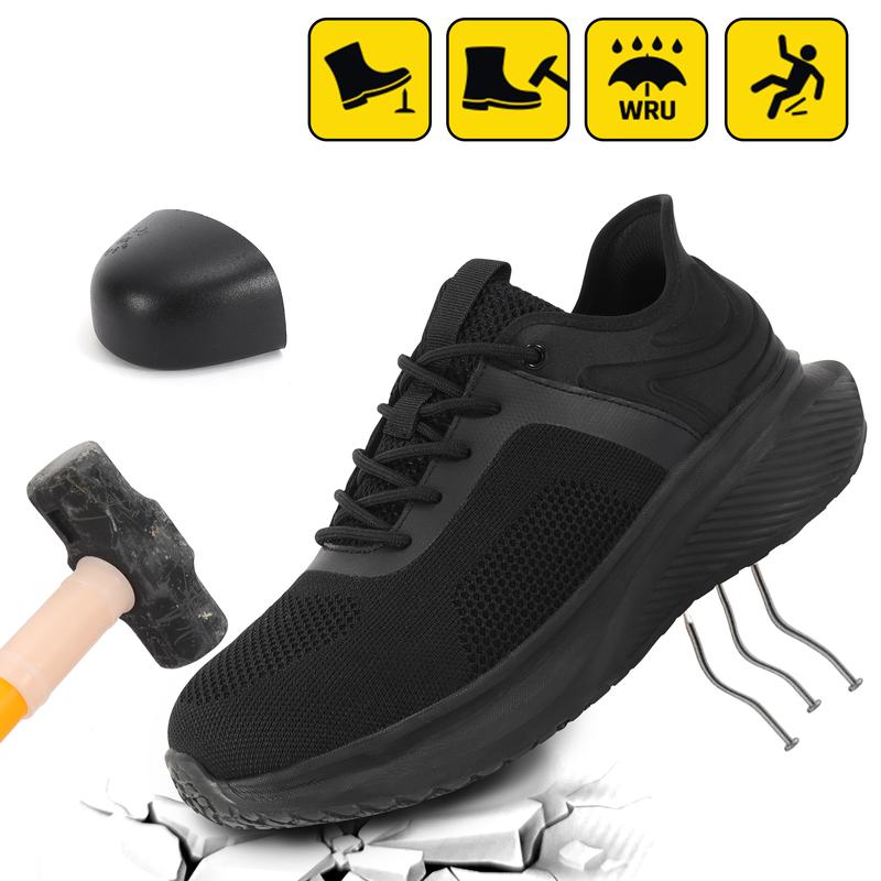 Autumn Fashion Men's Steel Toe Sneakers All Terrain Safety Sneakers - Lightweight, Breathable, Suitable for Hard Work Walking and Running