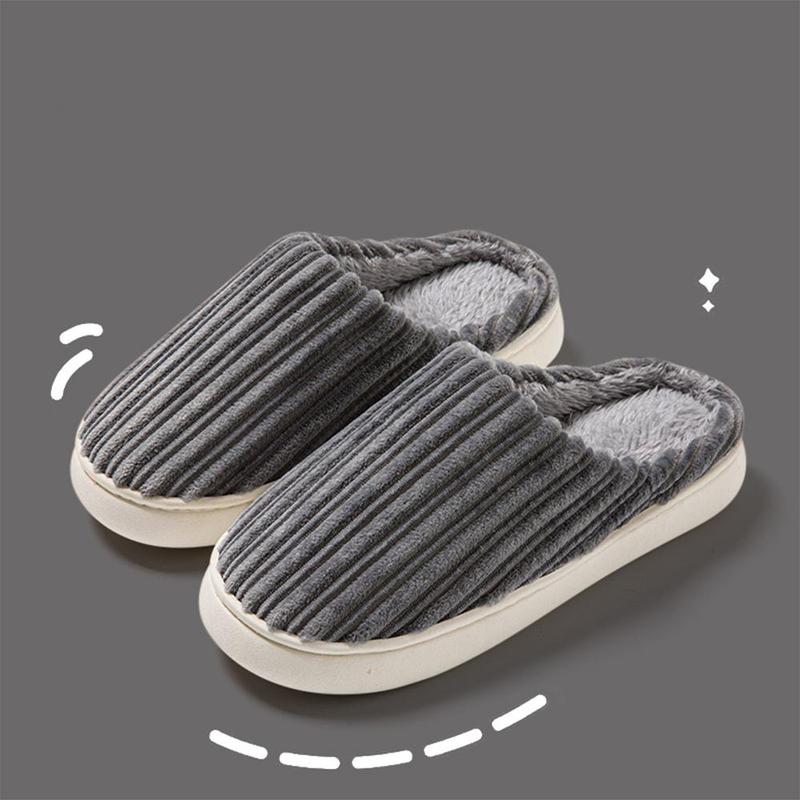 Womens Slippers Warm Plush Lined Slippers Casual Anti-Slip House Shoes Comfortable Indoor Home Slippers