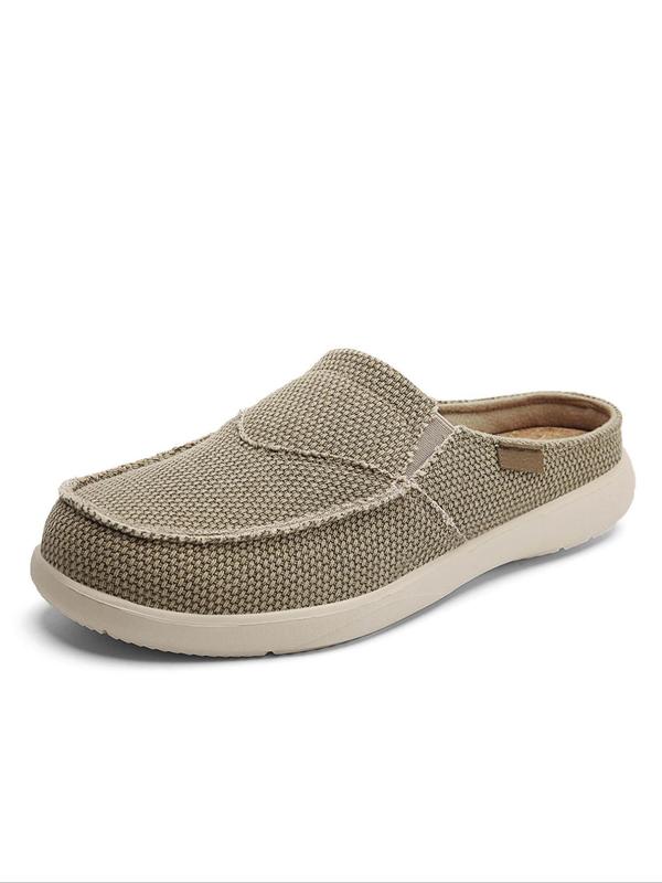 Men's Casual Solid Color Slip-on Mules, Lightweight Breathable Comfortable Non-slip Flat Shoes, Fashionable Shoes for Daily Wear