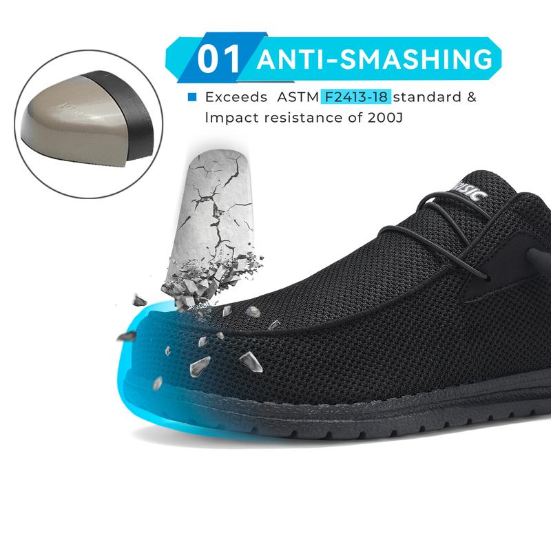 Men's Steel Toe Work Safety Shoes Pressure Resistant Anti-Stabbing Light Comfotable Industrial Safety Sneakers