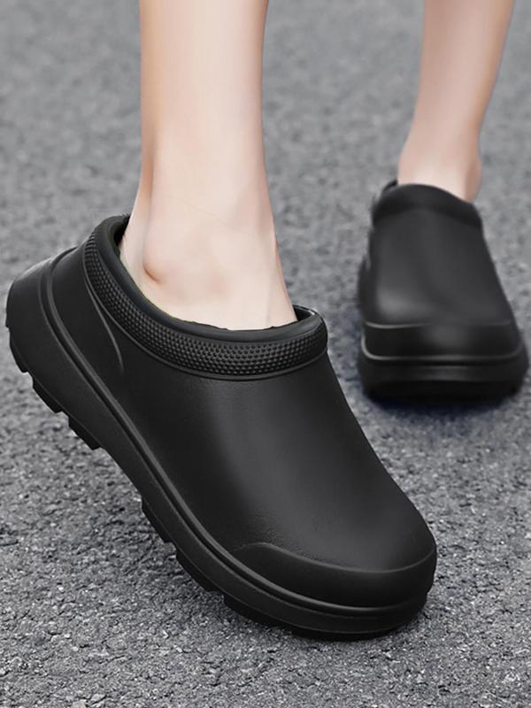 Women's Waterproof Non-slip Simple Clogs, Casual Solid Minimalist Round Toe Shoes, Summer 2024 Trendy Classic Anti-slip Clogs for Daily Used