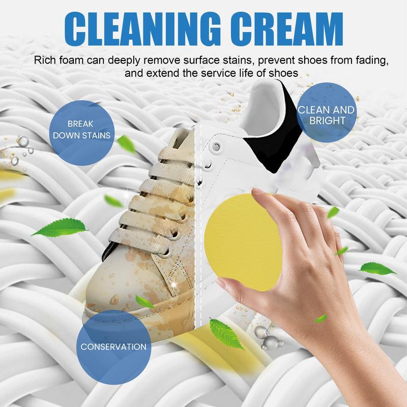 Jue-Fish Small Instant Bright White Shoe Cleaning Paste Gel Sponge- Wash-Free Stain Removal Cleaner for Footwear Comfort, Bedroom, Walking - Tactical Parent