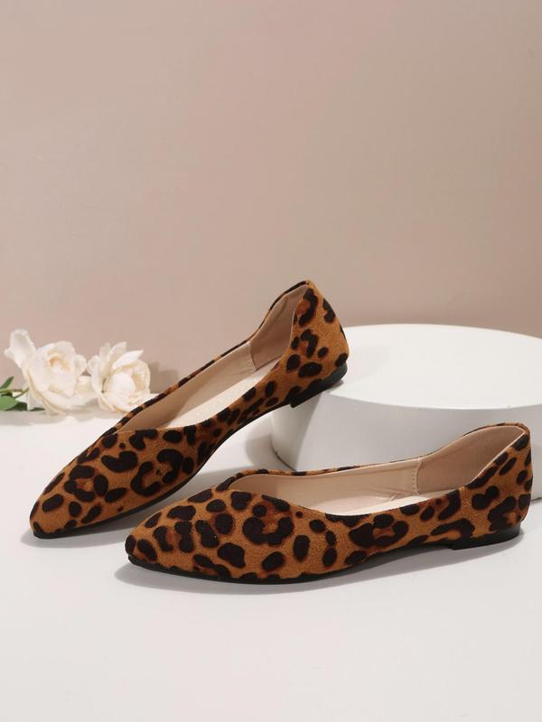 Women's Fashion Leopard Print Slip on Flats, 1 Pair Elegant Pointed Toe Flat Shoes for Daily Wear, Lightweight Breathable Comfortable Shoes for Daily Wear, Perfect for Students and Outdoor