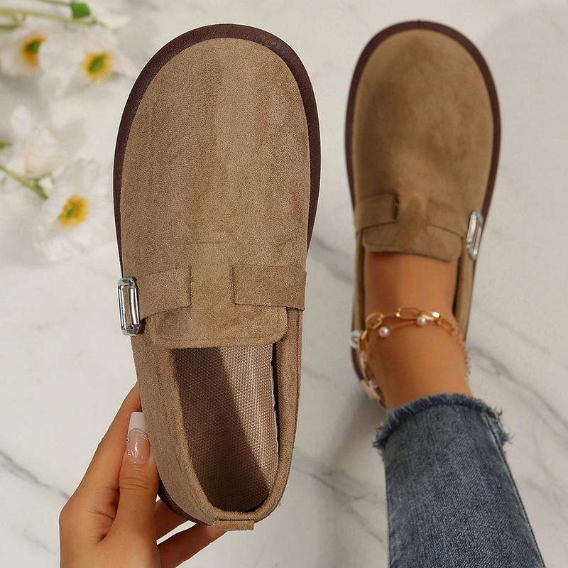 Winter Women's Fashion Clogs Padded Suede Slippers Support Outdoor Slippers Adjustable Buckle With Arch