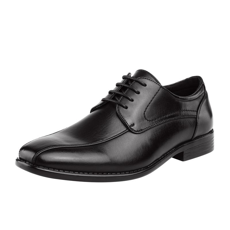 Bruno Marc Men's Classic Cuban Heel Lace-Up Oxford Round Toe Dress Shoes with Comfortable Leather Lining and Soft Latex Insole