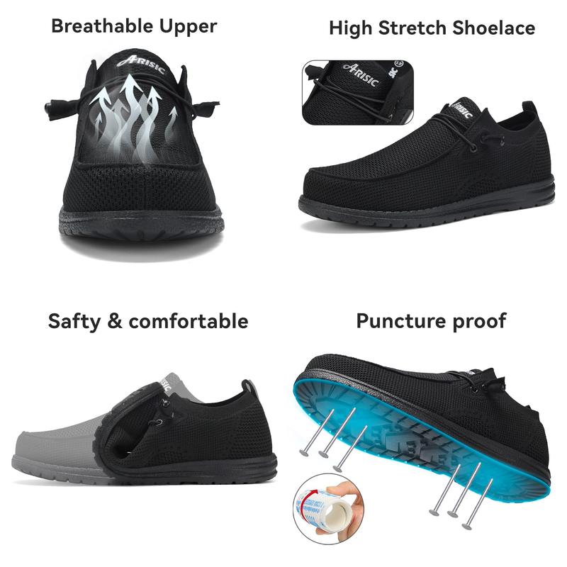 Men's Steel Toe Work Safety Shoes Pressure Resistant Anti-Stabbing Light Comfotable Industrial Safety Sneakers