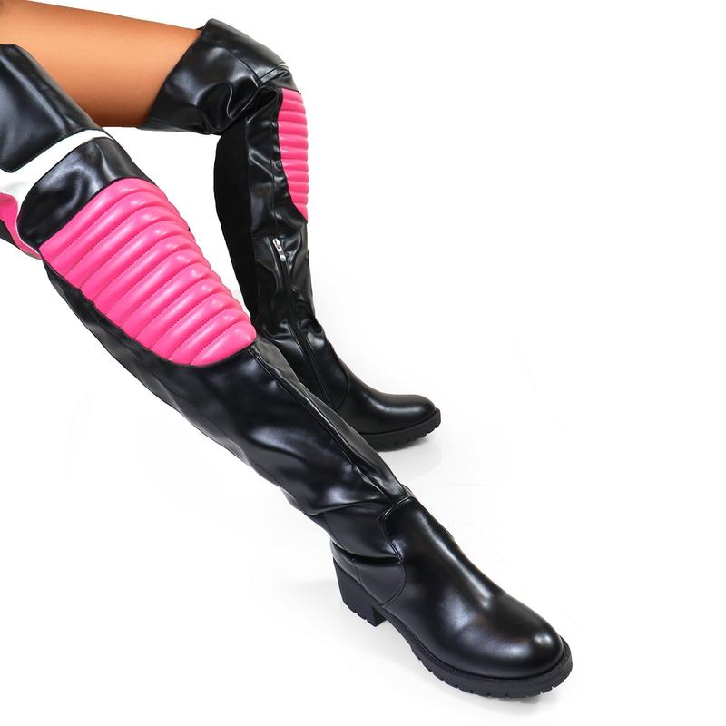 Over The Knee Flat Boots, New Fashionable Style Pu Leather