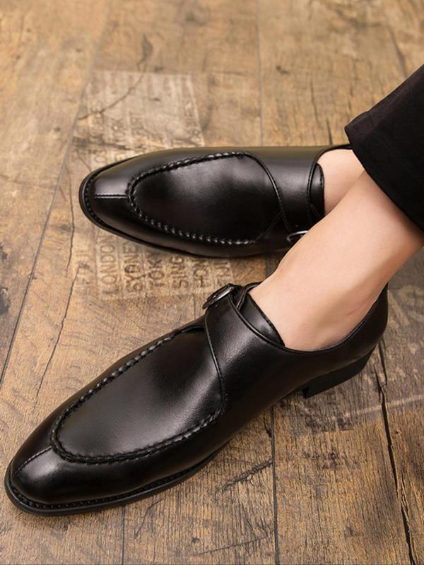 Men's Fashionable Solid Color Dress Shoes, Casual Comfortable Pointed Toe Slip on Shoes for Daily Wear, Business Style Shoes for Men