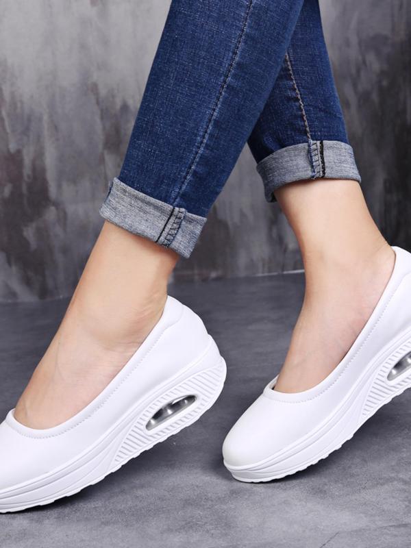 Women's Solid Color Round Toe Slip on Low Top Sneakers, 1 Pair Summer 2024 Breathable Comfortable Casual Shoes for Daily Wear, Perfect for Students and Outdoor for Women & Girls