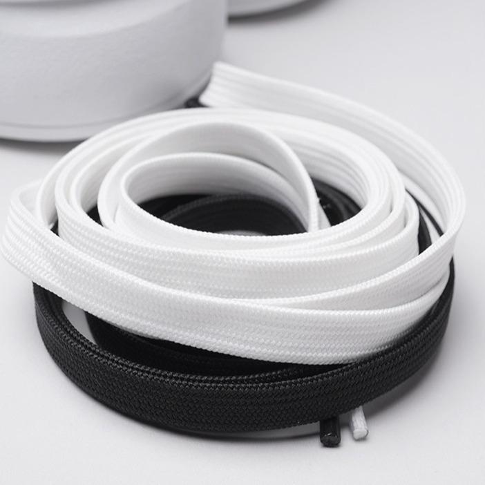 Two Pairs Black and White Solid Flat Shoelaces, Casual Simple Comfort Shoelaces for Sneakers and Boots, Athletic Minimalist Versatile Shoelaces, Shoes Accessories, footwear Bedroom