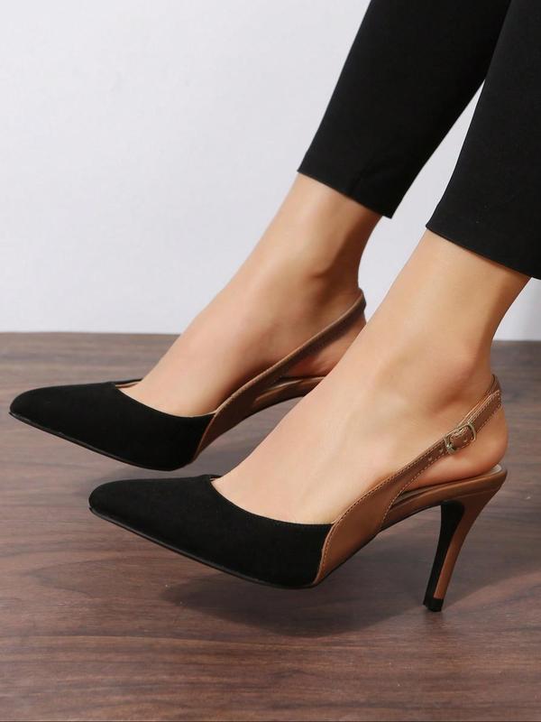 Women's Fashionable Colorblock Pointed Toe High Heel Shoes, Elegant Buckle Design Stiletto Heels for Party, Daily Clothing Decor for Women & Girls