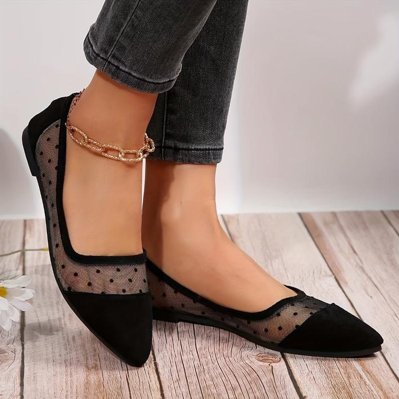 Women's Breathable Mesh Pointed Toe Slip-On Flats