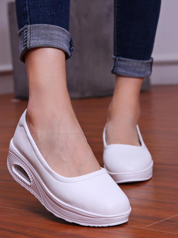 Women's Solid Color Round Toe Slip on Low Top Sneakers, 1 Pair Summer 2024 Breathable Comfortable Casual Shoes for Daily Wear, Perfect for Students and Outdoor for Women & Girls