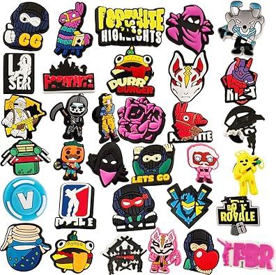 Fortnite Cartoon Shoe Decoration Charms, Charms For Sandals, Shoes, Bracelet, Wristbands, Holiday Party Favors Gift