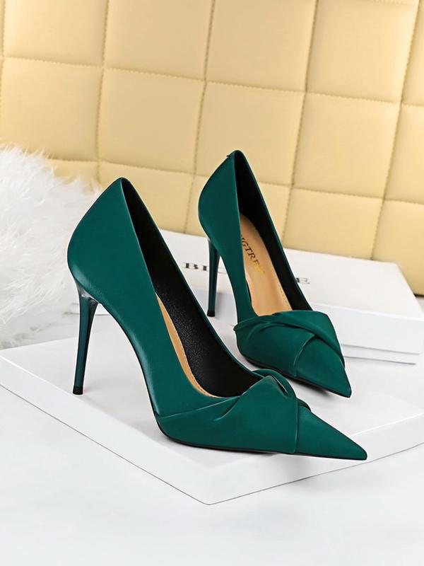 Women's Elegant Knot Design Stiletto Heels, Fashionable Pointed Toe High Heels for Party, Daily Wear for Women & Girls