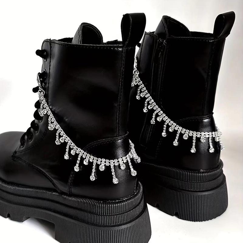 Rhinestone Chain Shoes Decoration, 2 Counts Exquisite Shoes Chain, Fashionable Shoes Accessories for Women & Girls, Shoes Decorations for Boots & Sneakers