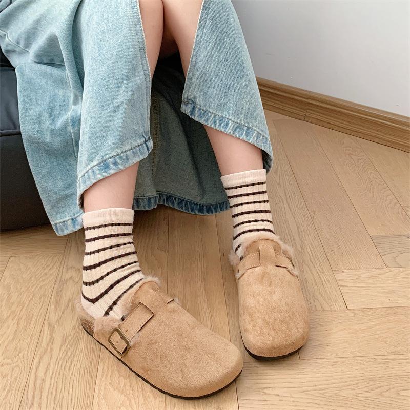 2024 Autumn Winter Women's Warm Fuzzy Clogs - Cozy Indoor Outdoor Slip-On Shoes