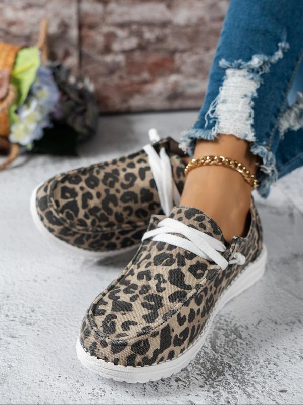 Women's Fashion Leopard Print Slip-on Loafers, Casual Comfortable Round Toe Slip-on Shoes, Knot Design Loafers for Daily Wear