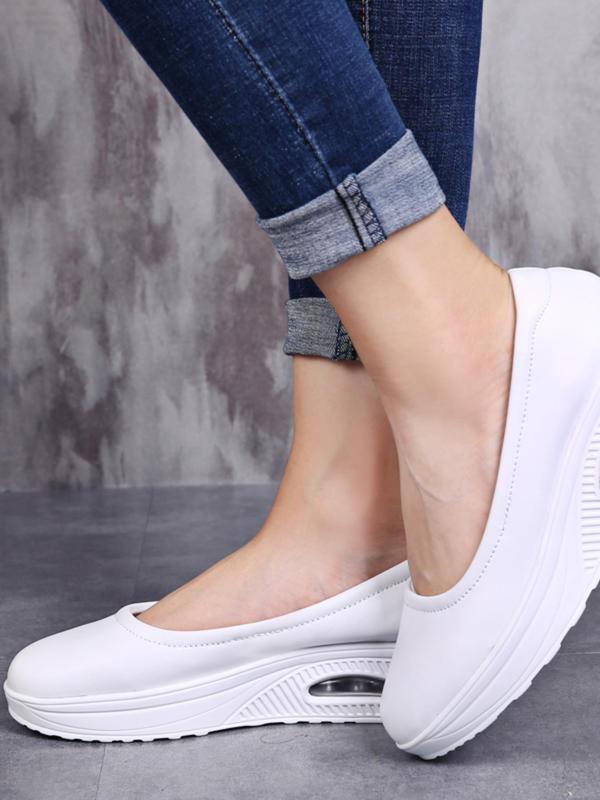 Women's Solid Color Round Toe Slip on Low Top Sneakers, 1 Pair Summer 2024 Breathable Comfortable Casual Shoes for Daily Wear, Perfect for Students and Outdoor for Women & Girls