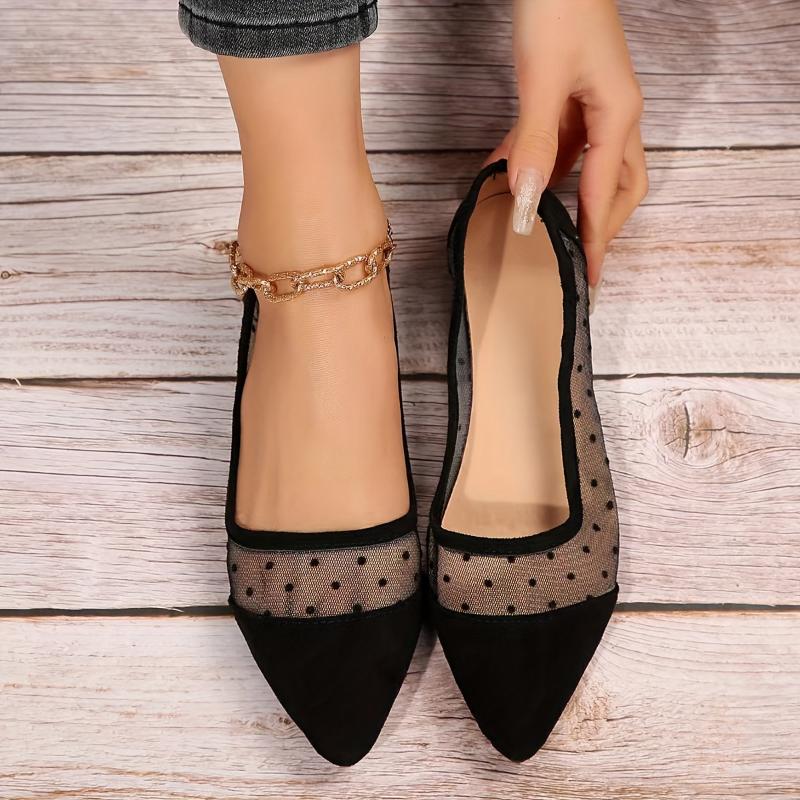 Women's Breathable Mesh Pointed Toe Slip-On Flats