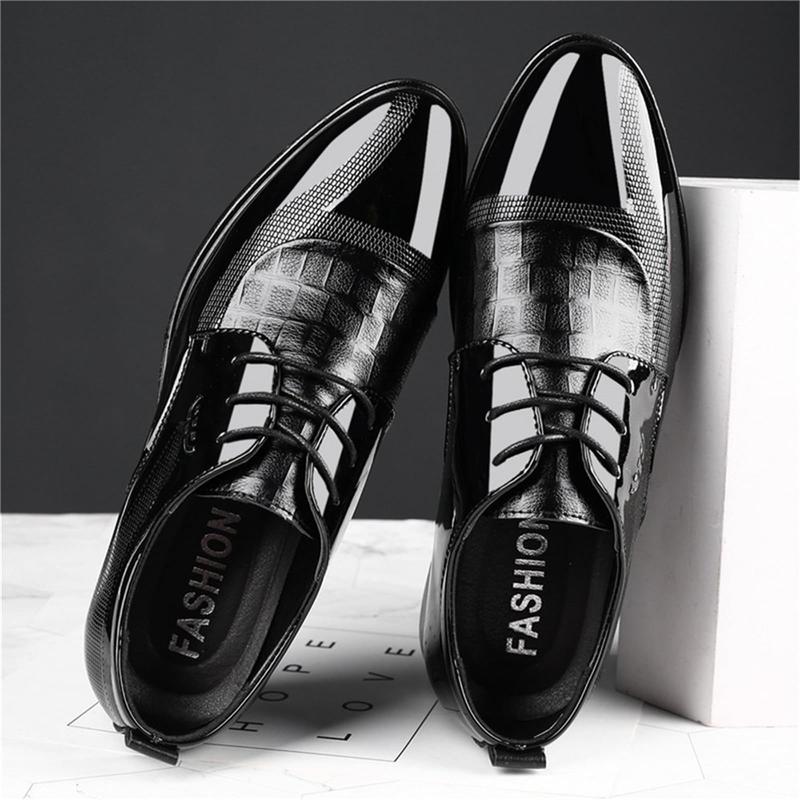 Men's Trendy Oxford Stitching Uppers Business Casual Leather Dress Shoes oxford shoes