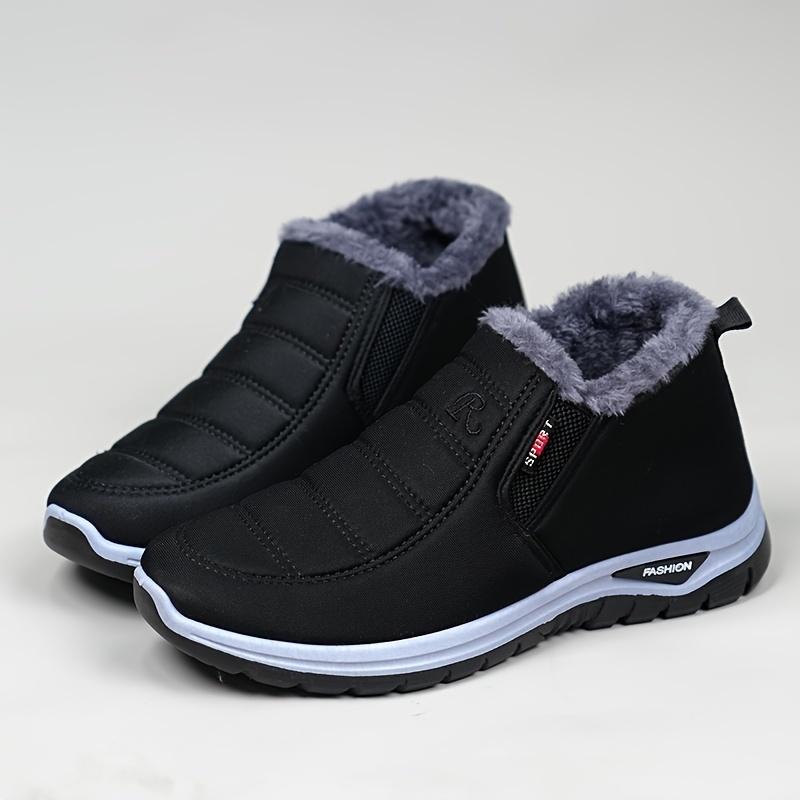 winter boots - Men's Casual Slip-On Boots - Warm, Waterproof, Snowproof, Furry Lined - Short Ankle Design - Perfect for Winter - Men - Stay Warm and Dry This Winter - Step into Winter Comfort! comfy shoes