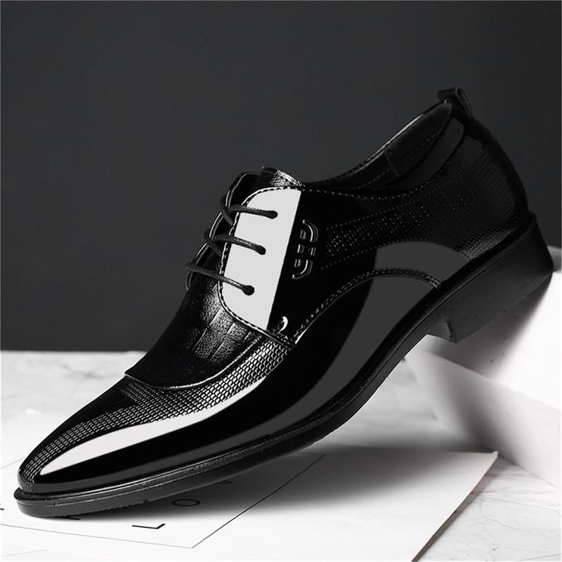 Men's Trendy Oxford Stitching Uppers Business Casual Leather Dress Shoes oxford shoes