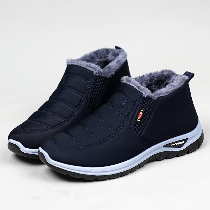 winter boots - Men's Casual Slip-On Boots - Warm, Waterproof, Snowproof, Furry Lined - Short Ankle Design - Perfect for Winter - Men - Stay Warm and Dry This Winter - Step into Winter Comfort! comfy shoes