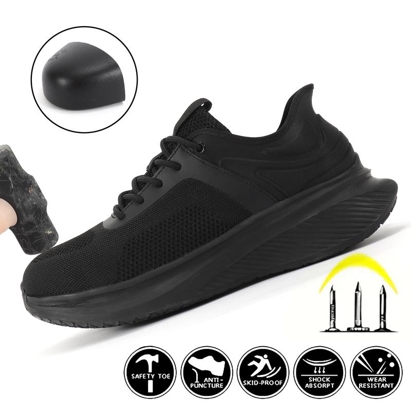 Men's steel toe anti-smash and anti-slip work shoes 2024 new lightweight breathable shoes, Comforable Walking Shoes