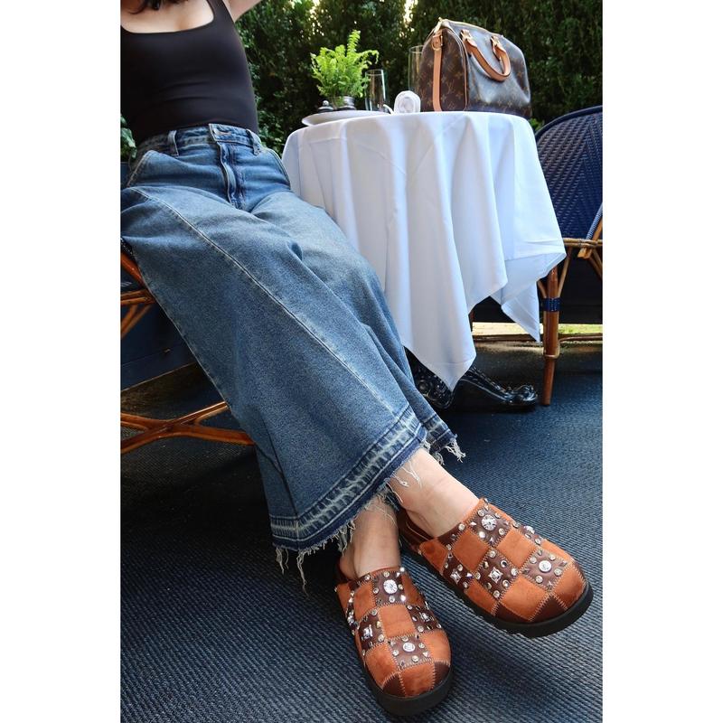 FISCHER-TAN STUDDED CLOG