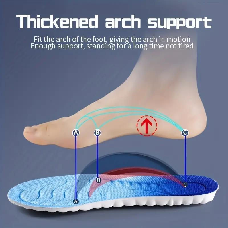 Shock-absorbing Sports Insole, Summer Soft Breathable High Elasticity Sports Foot Pad, Latex Massage Insole For Men & Women