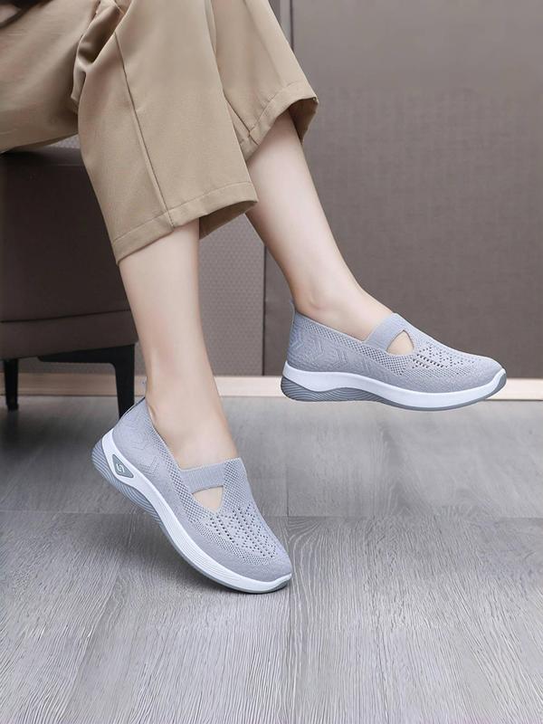 Women's Minimalist Solid Color Breathable Slip on Sneakers, Girl Lightweight Comfortable Walking Shoes, Casual All-match Soft Shoes for Daily Footwear