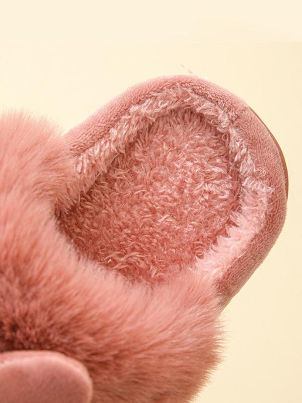 Women's Cute Rabbit Design Plush Slippers, Casual Soft Comfortable Home Slippers, Warm Slippers for Indoor & Outdoor Use for Fall & Winter