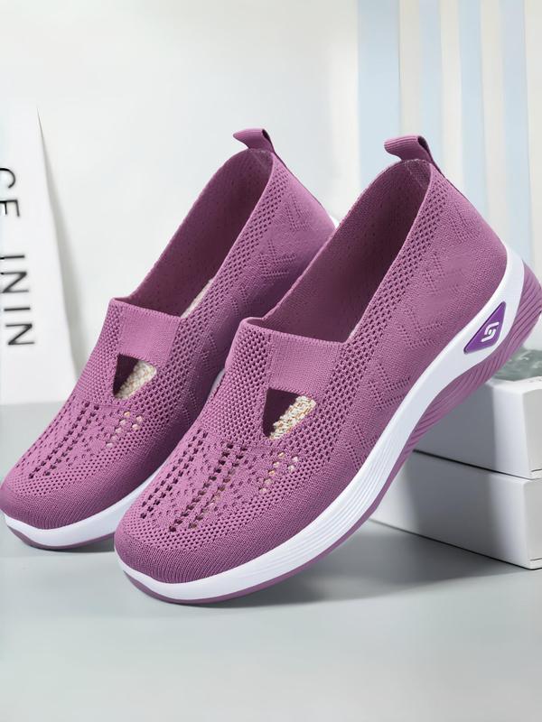 Women's Minimalist Solid Color Breathable Slip on Sneakers, Girl Lightweight Comfortable Walking Shoes, Casual All-match Soft Shoes for Daily Footwear