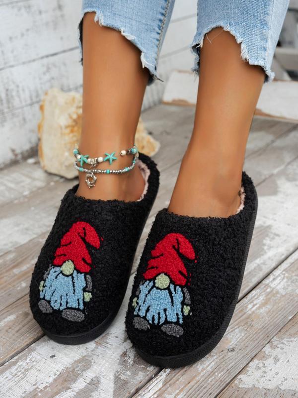 Women's Cute Cartoon Design Plush Slippers, Casual Soft Comfortable Home Slippers, Warm Slippers for Indoor & Outdoor Use for All Seasons