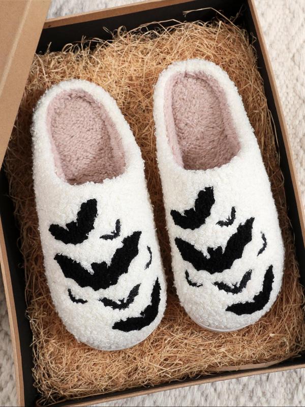 Women's Halloween Themed Slippers, Casual Soft Comfortable House Slippers for Women, Warm Slippers for Indoor & Outdoor Use for Fall & Winter