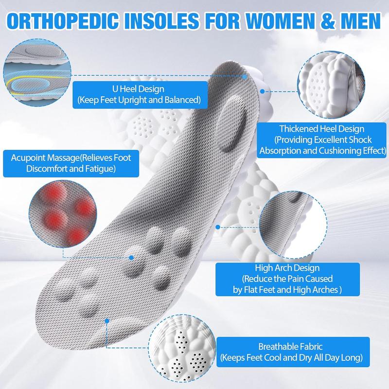 4D Insoles - 4D Cloud Technology Insole - Super Soft, Ultra Comfort Insoles, 4D Sports Shoes Insoles, Acupoint. Footwear Bedroom