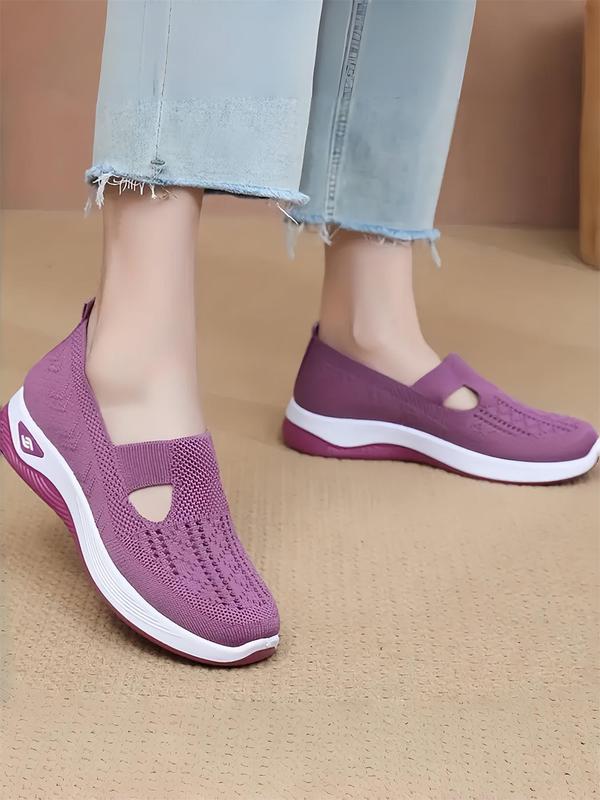 Women's Minimalist Solid Color Breathable Slip on Sneakers, Girl Lightweight Comfortable Walking Shoes, Casual All-match Soft Shoes for Daily Footwear