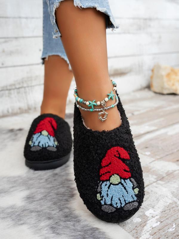 Women's Cute Cartoon Design Plush Slippers, Casual Soft Comfortable Home Slippers, Warm Slippers for Indoor & Outdoor Use for All Seasons