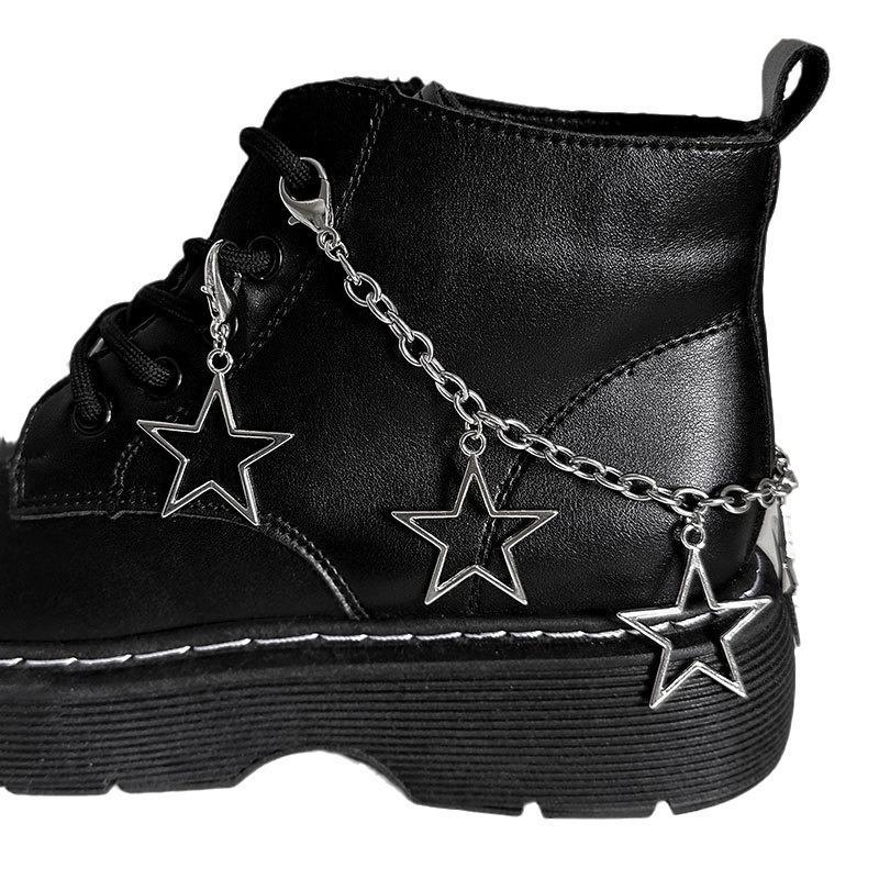 Star Heart Charm Chain Shoe Charm, 1 Count Fashionable Shoes Decorations for Women's Boots, Stylish All-match & Exquisite Shoes Accessories for Daily Wear