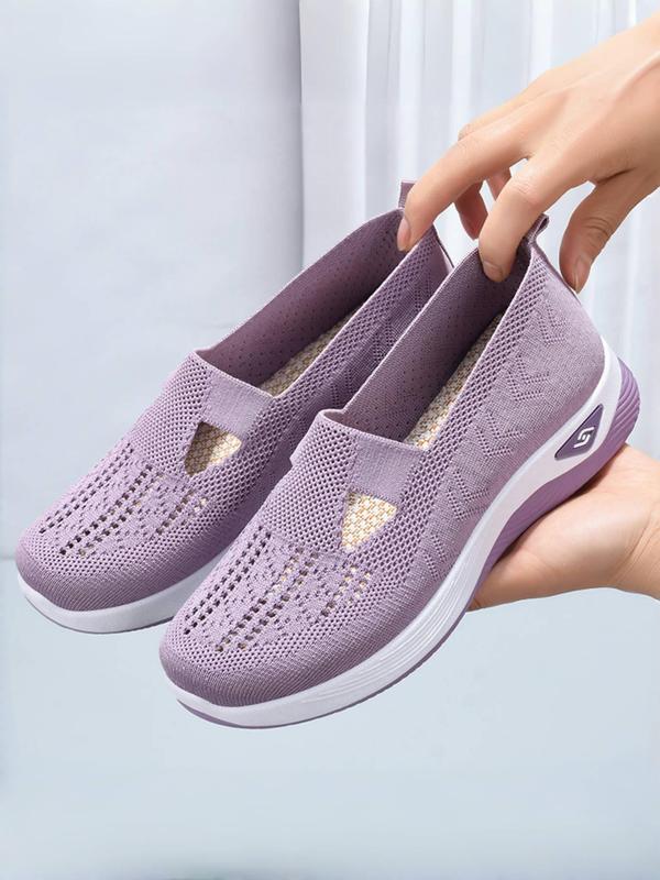 Women's Minimalist Solid Color Breathable Slip on Sneakers, Girl Lightweight Comfortable Walking Shoes, Casual All-match Soft Shoes for Daily Footwear